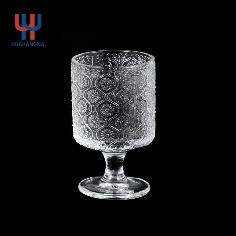 Wholesale/Supplier Transparent Creative Embossed Superior Quality Kitchenware Wine Drinking Glasses Household Glass Ware Crystal Glass Cup