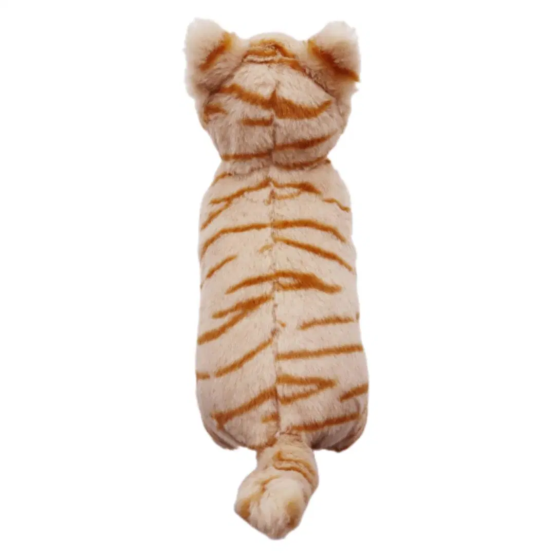 Custom 28 (L) X12 (W) X22 (a) cm peluche para criança Cat Toys Orange Stripes Standing Tabby Cat White Paws Children Home Animais nariz plástico Stuffed Soft Baby Toy