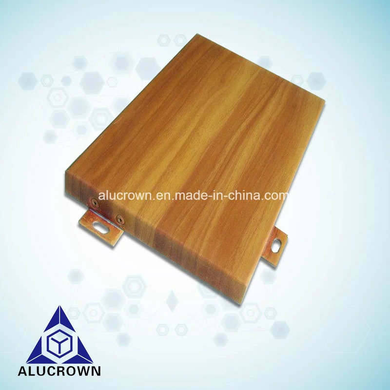 Kundenspezifische Aluminium Solid Panel Holz Korn Vorhang Wand Deckenplatten