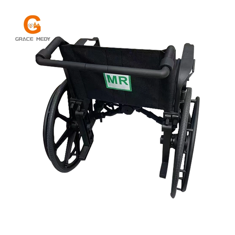 All Plastic Hospital Medical Elderly Patient Folding Non-Magnetic Room Wheelchair