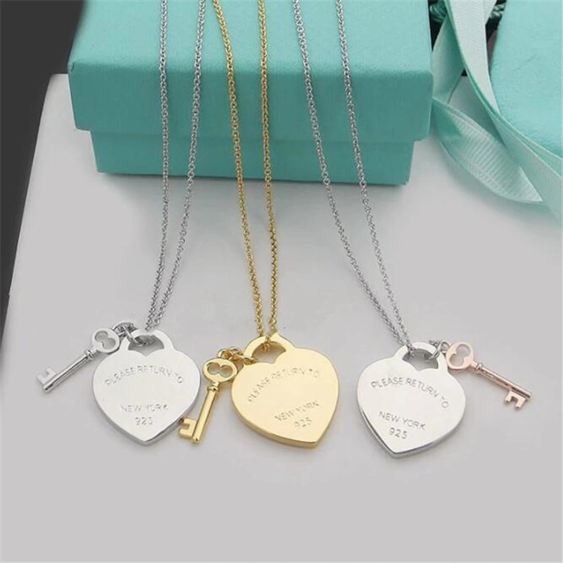 Les femmes bijoux mariage T Accueil Populaire Design Necklace Long métal Collier Pendentif Coeur de la chaîne de clé