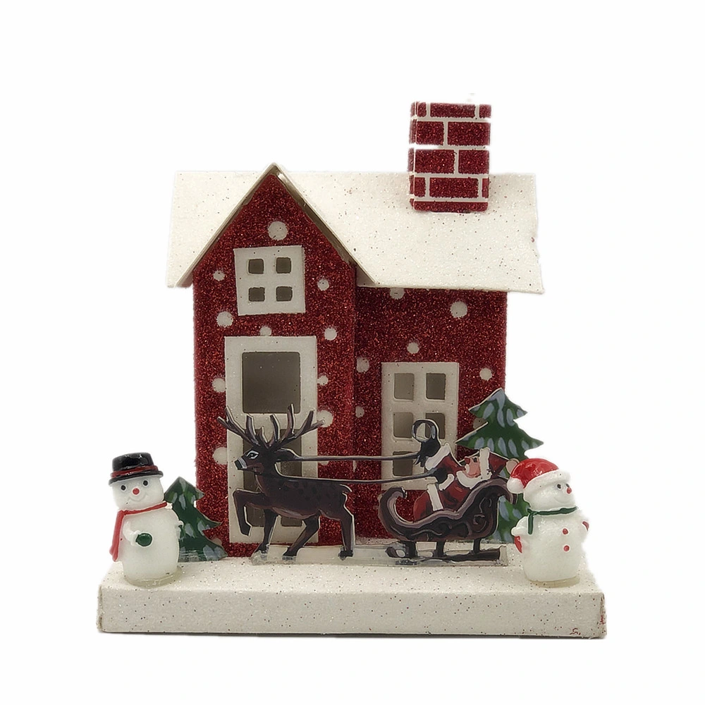 Decoración de Navidad se encienden casa modelo juguetes de papel