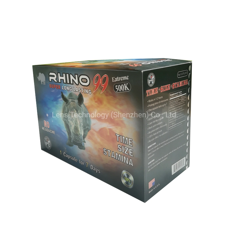 STAMINA loco Rhino Comprimido 3D Lenticular cartão 3D Embalagem Box