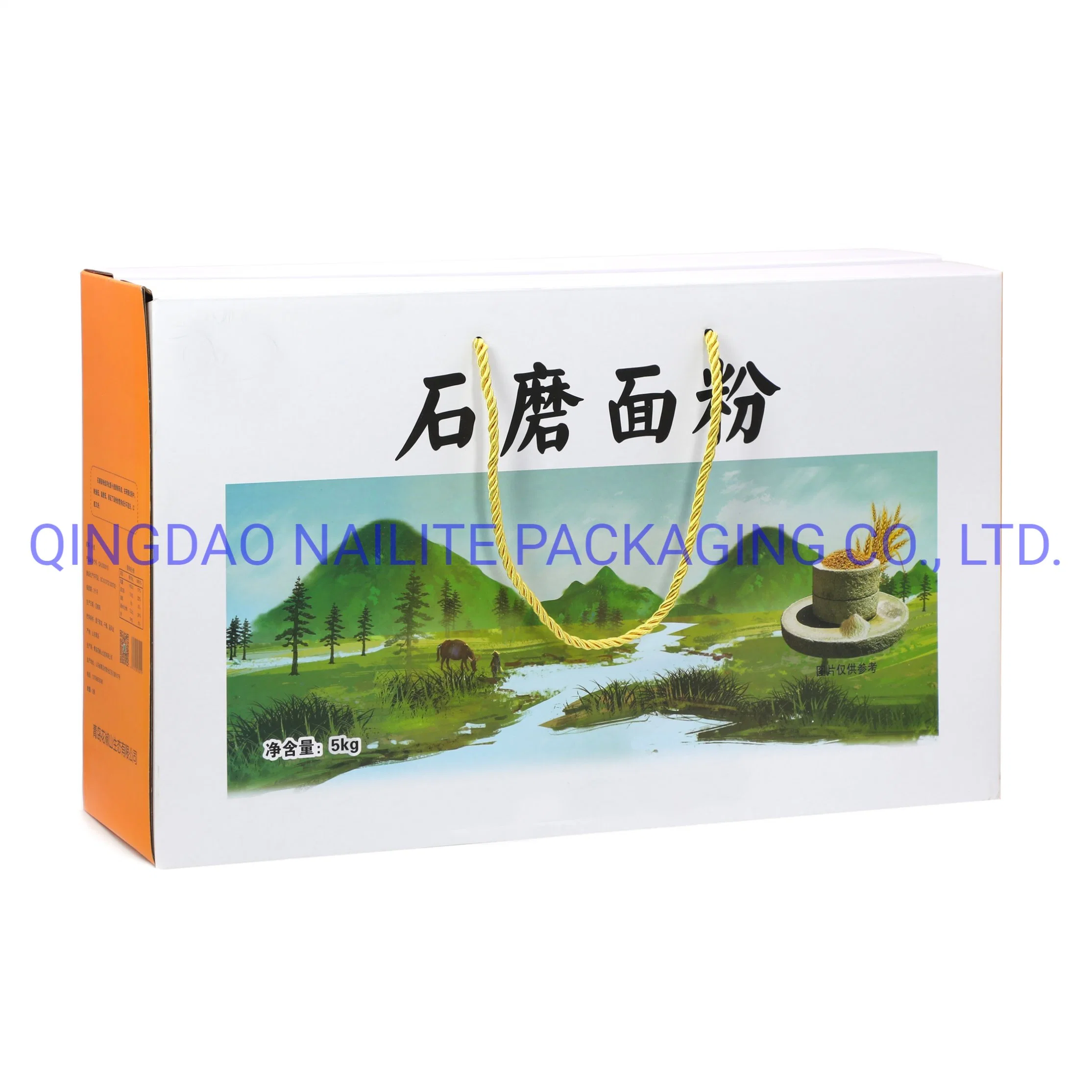 Customized Printed Rugged Corrugated E Flute Paper Box--Gift Box of Fruit/Beverage/Tea with Handle-Paper Package for Food/Noodles/Biscuit/Dried Seafood