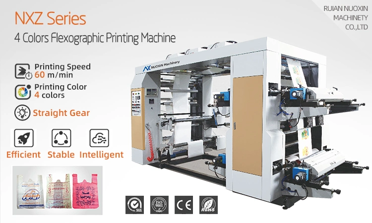 Totalmente automático cuatro colores taza de papel prendas Flexo nivel impresión Máquina 50 X 35 para Piper