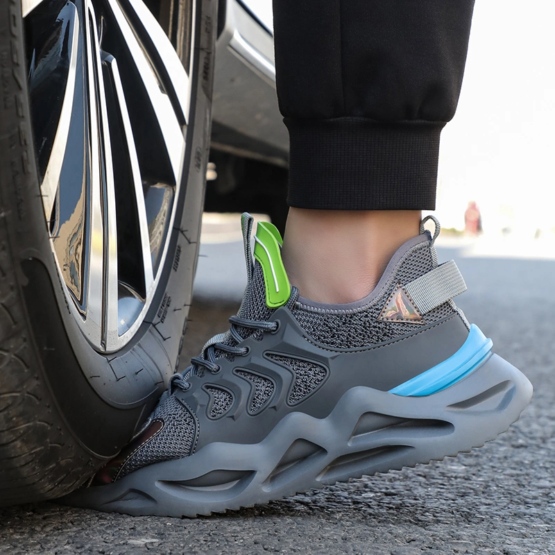 Chaussures de sécurité industrielle Guyisa respirant Fly mesh tissé Steel Toe OUTDOOR Chaussures de sécurité