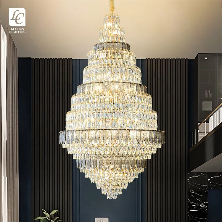 Modern Design Indoor Decoration Chandelier Hotel Lobby Banquet Church Crystal LED Pendant Light