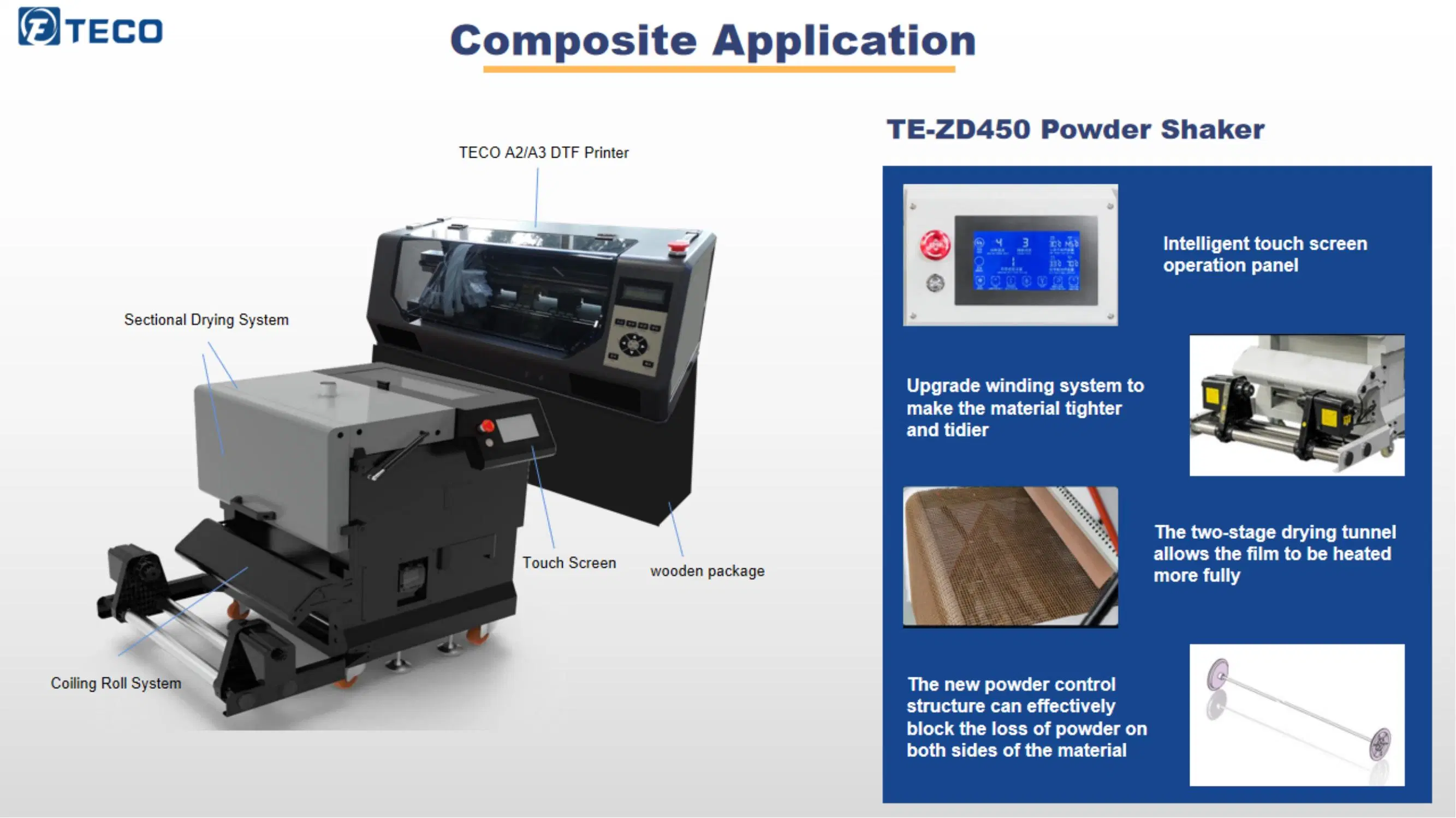 Teco2 Dtf Printetr un sistema con nuevo diseño de agitador de polvo