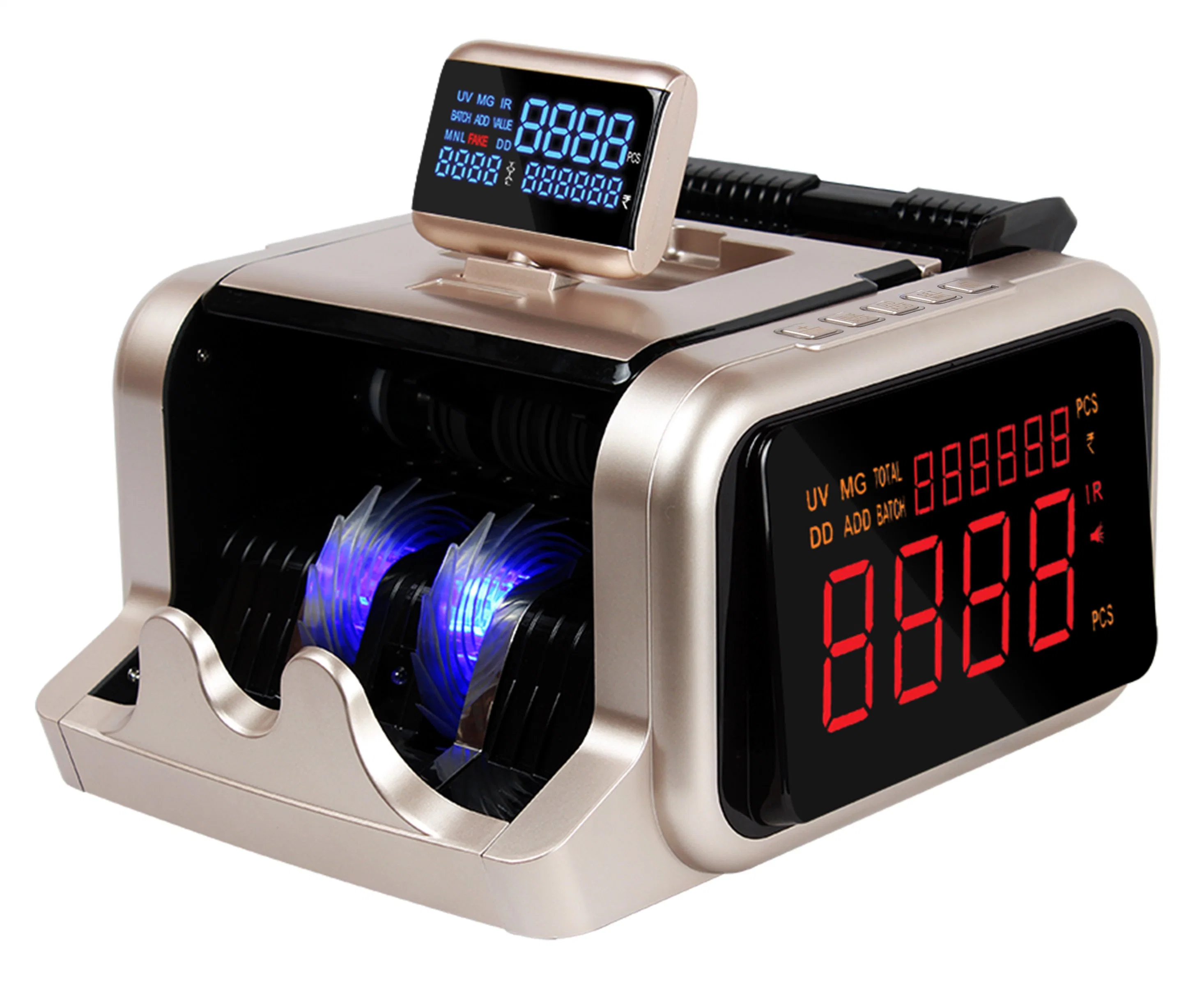 Al-2600 Money Counting Machine Fake Currency Detector Bill Counter with Large Side LED Display