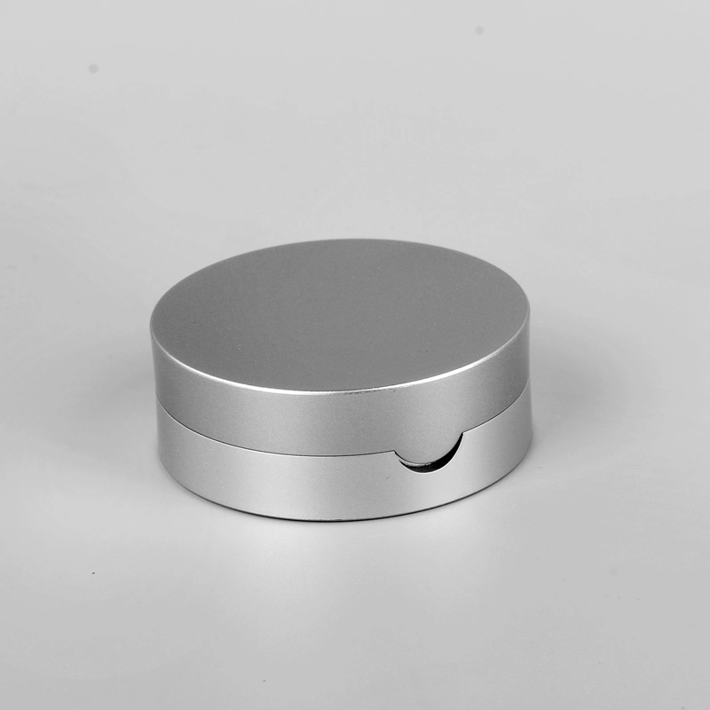 Small Silver Color Cosmetic Lip Balm Container Loose Powder Hot Stamping Plastic Compact Powder Case Loose Powder