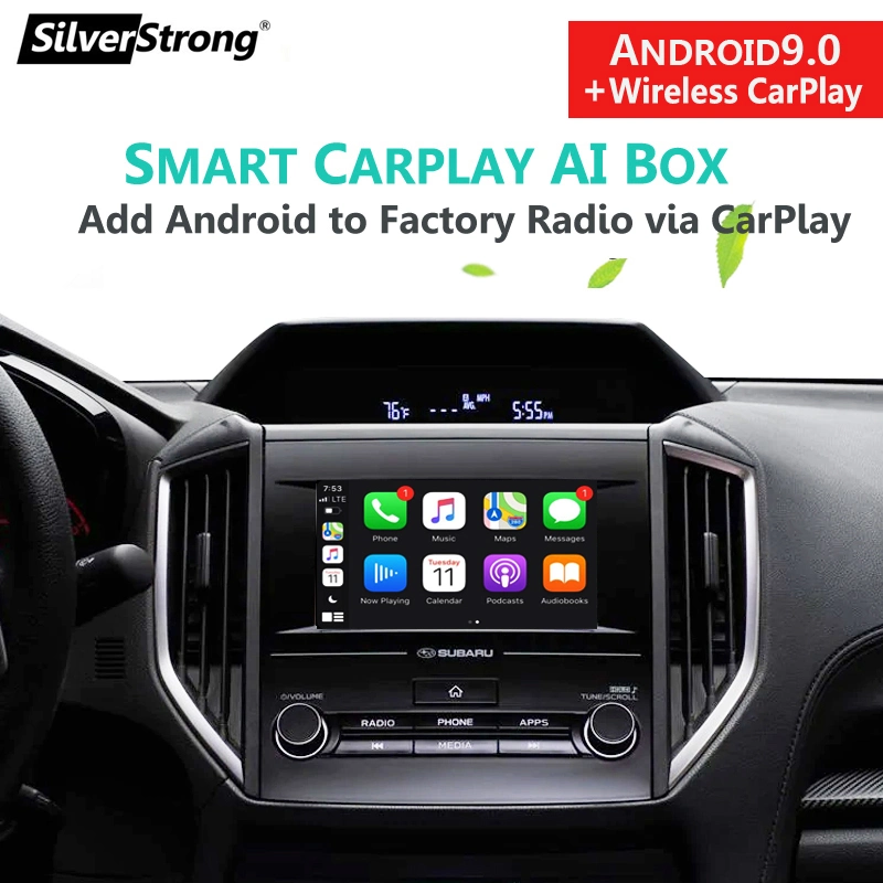 Silverstrong Android CarPlay Ai Box 4GB+64GB Universal Android Car Multimedia Player Wireless Mirror Link Plug &amp; Play Auto TV Box