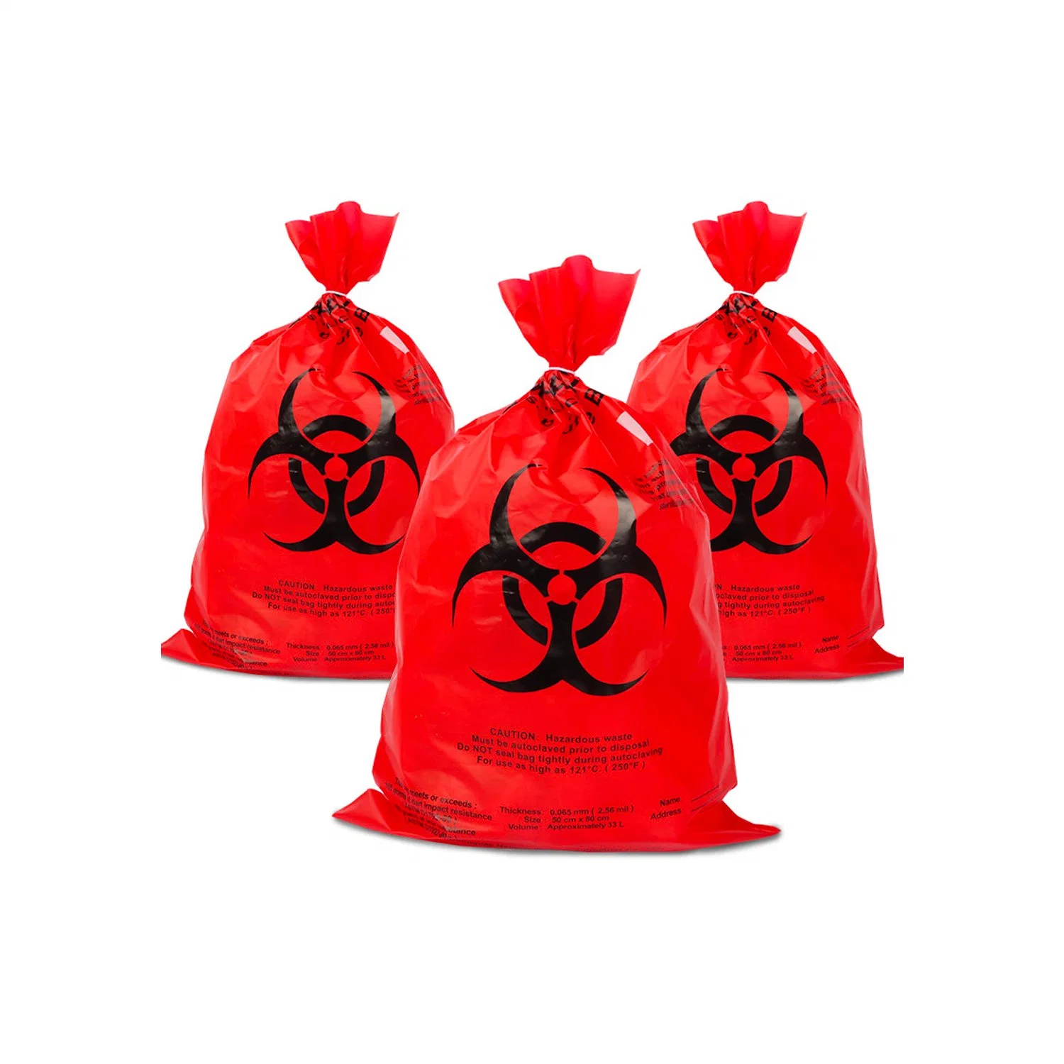 Good Quality Custom Size Plastic Disposable Biohazard Medical Waste Bag