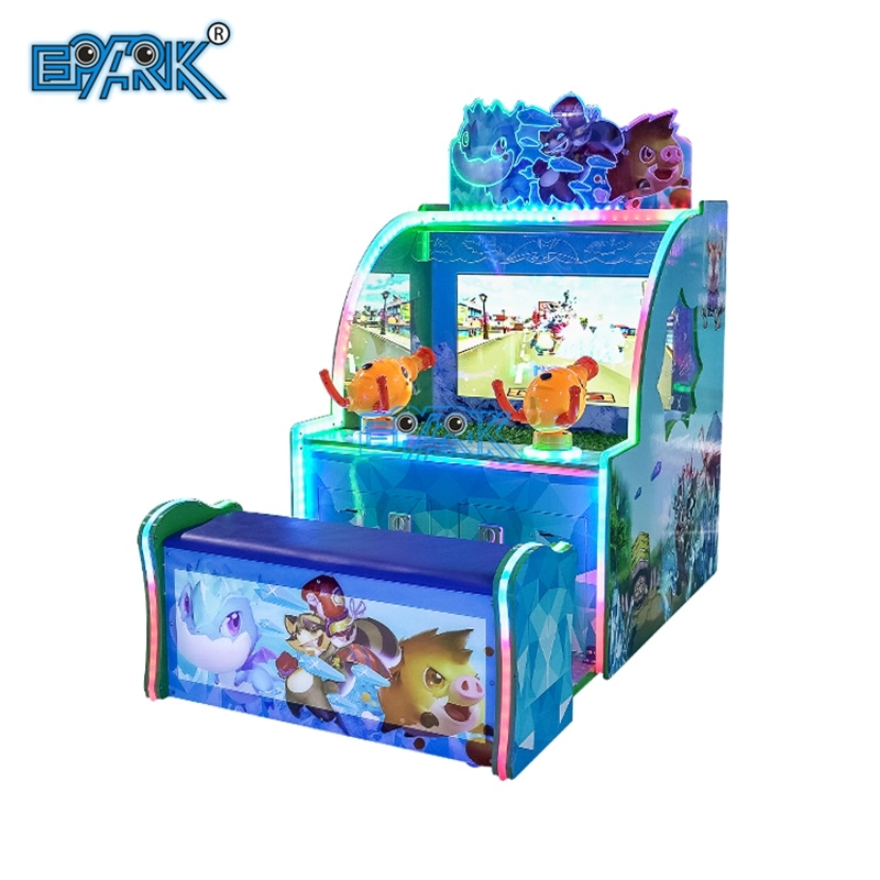 Indoor Coin Operated Arcade Children's Frozen Sharpshooter Water Shooting Machine with Seat