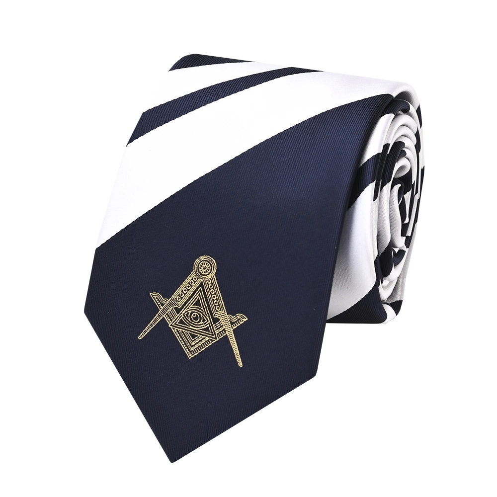 Polyester Silky Badges All-Seeing Eye Masonic Necktie Novelty Yarn-Dyed Jacquard Ties for Men