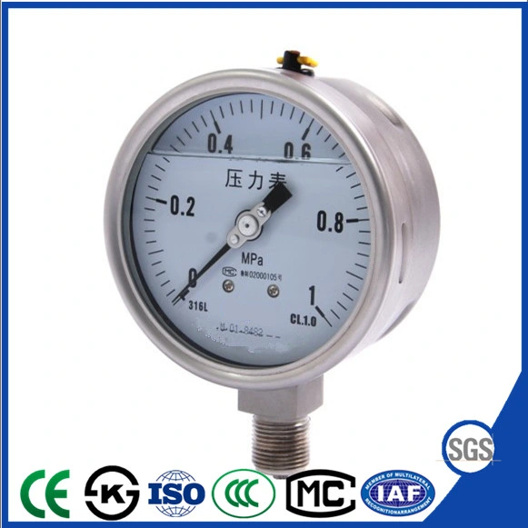 Bottom Vibration Resistant Stainless Steel Pressure Gauge