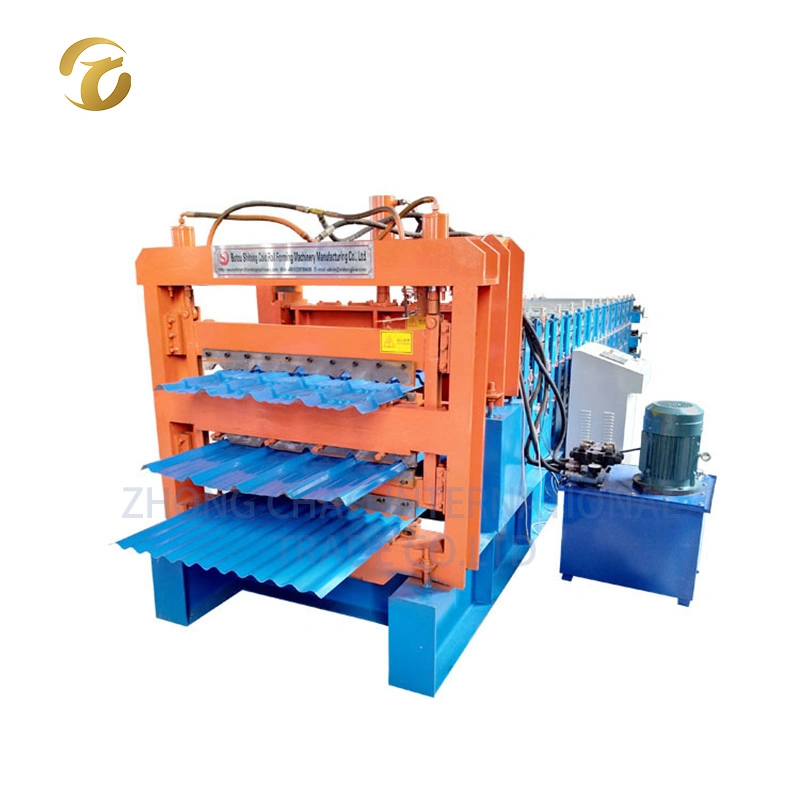 Steel Full Automatic Three Layer Roofing Metal Sheet Roll Forming Making Machine