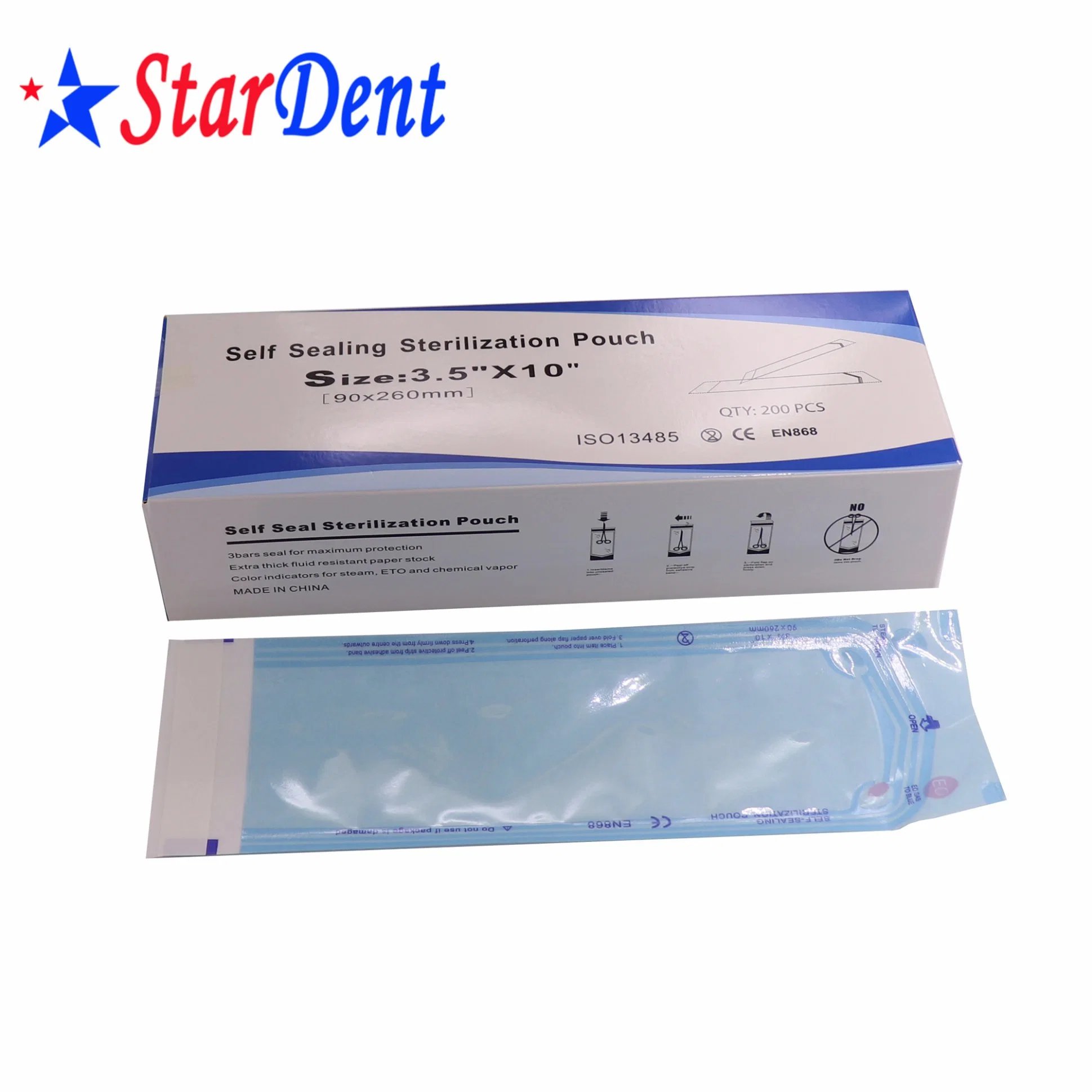 Dental Medical Supply Self-Sterilization Pouches for Cleaning Tools