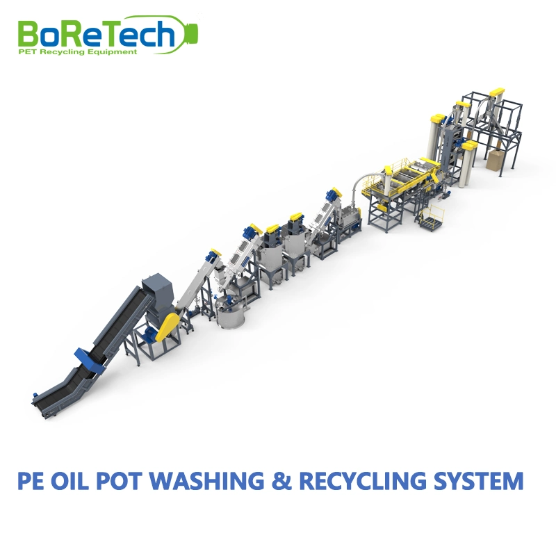 Rigid and Flexible Plastics PE Oil Pot Recycling Washing Equipment