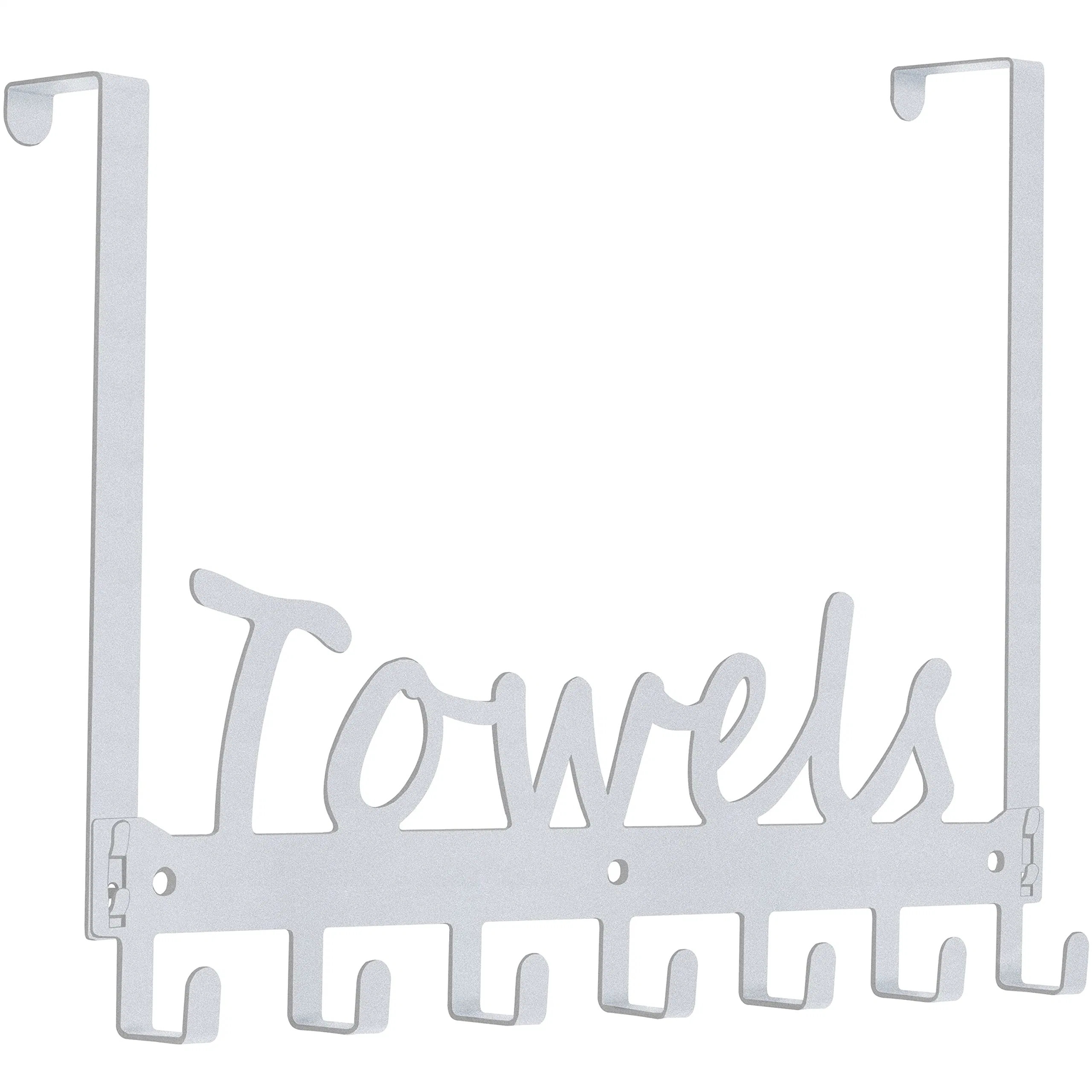 Towel Holder Bath Over Door Clothes Hangers 5 Hooks Organizer Rack Heavy-Duty