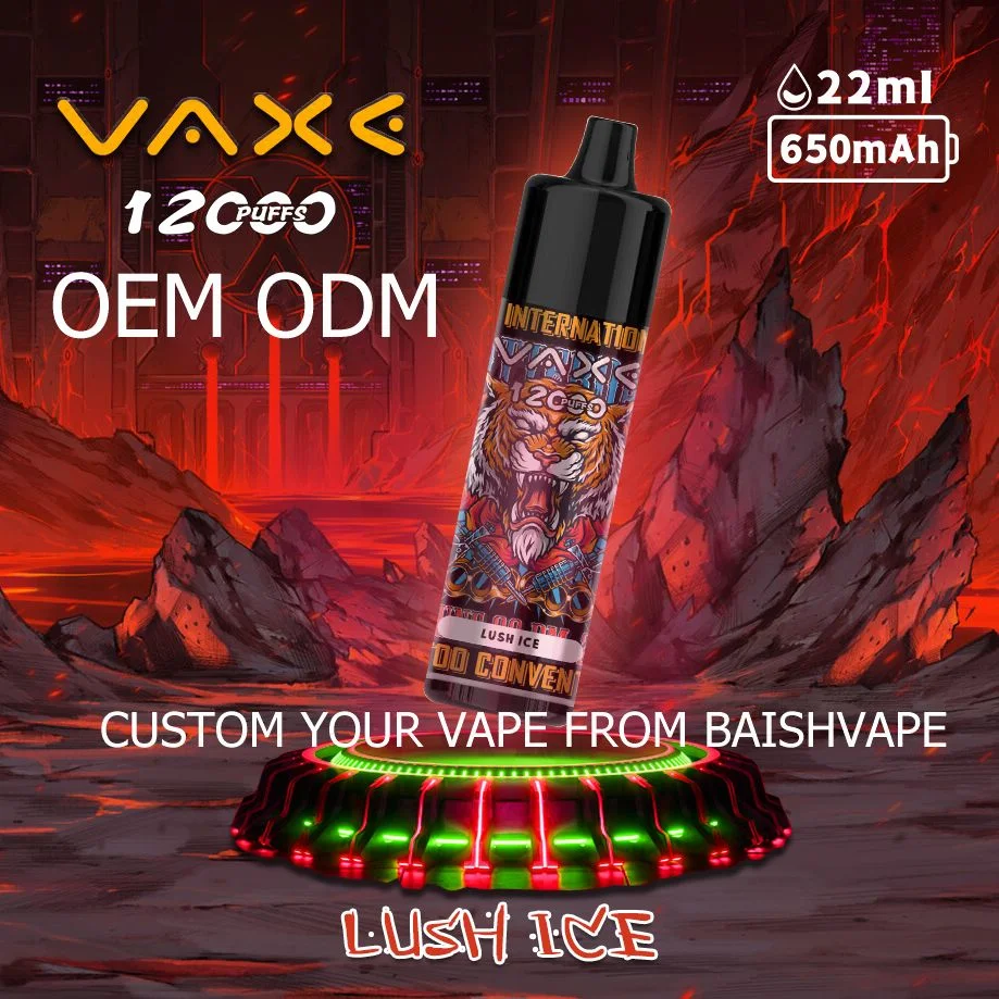 Vaxe 12000 Puffs Zbood Private Label Recyable Lung 500/600/800/1600/2500/2800 Alladin Macaco descartável do vaporizador