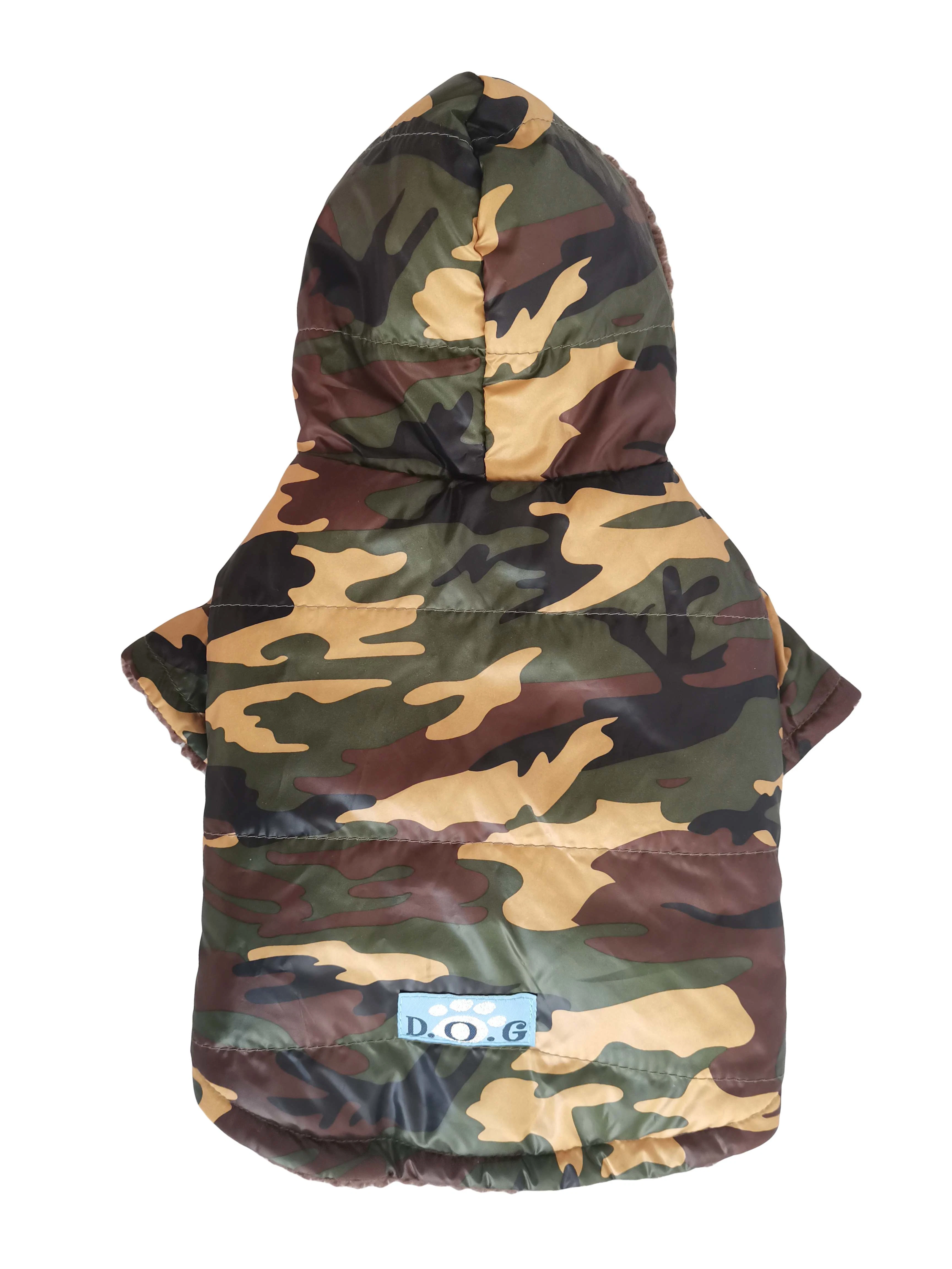 Attractive Camouflage Warm Fleece Winter Dog Hoodies Coat Pet Apparel