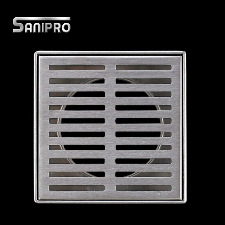 Водяной знак Sanipro OEM индивидуального стиля из нержавеющей стали площадь душ в ванной комнате пол слив с сетчатой рамы крышки
