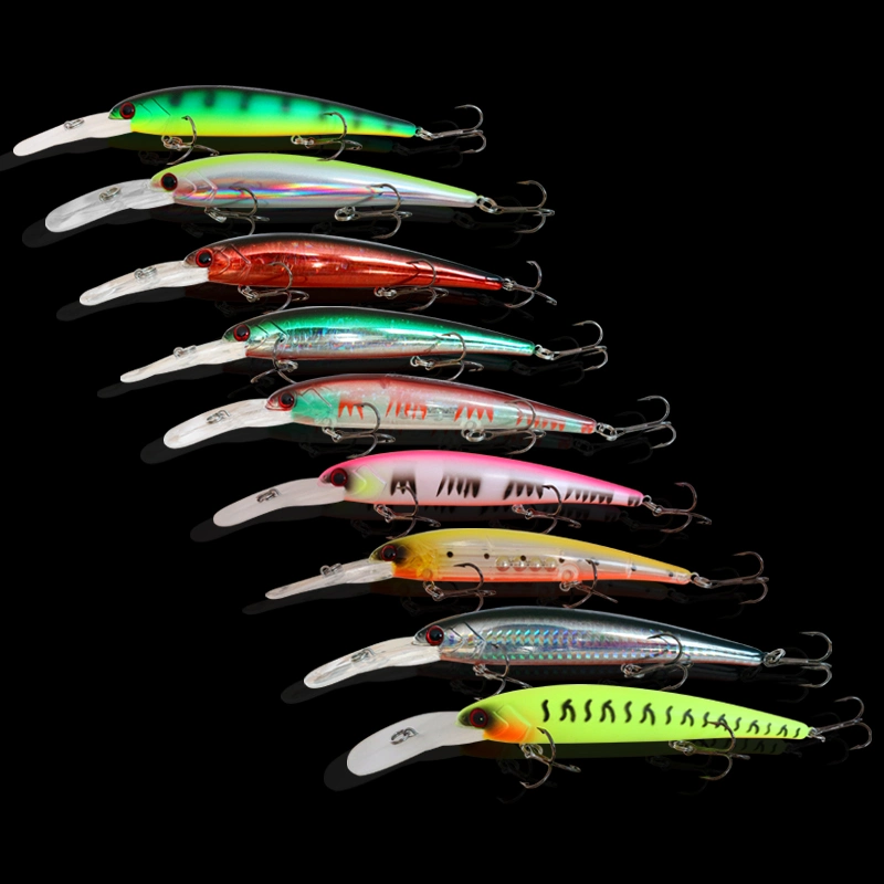 Para la pesca marítima Hunthouse Bass Trucha Pike de plástico ABS Artificial Minnow pesca de peces de cebo señuelo señuelos Minnow