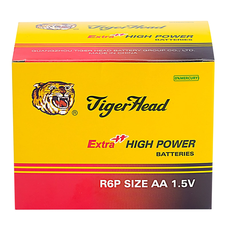 Pila AA de zinc-carbono de celda seca Tiger Head alta resistencia R6P para Flashlights