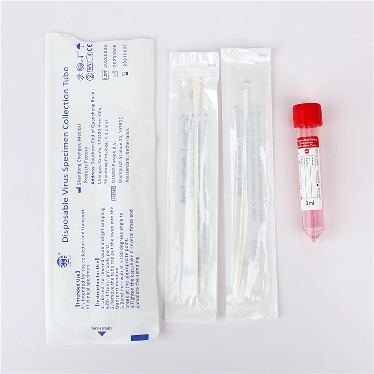 Medical Supply Disposable Transportaiton Virus Specimen Collection Vtm Tube with Nasal Swab and Oral Swab