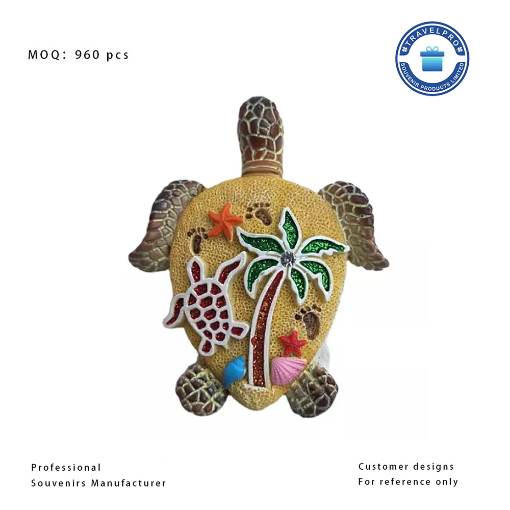 Nuevo regalo turístico tropical resina Turtle nevera Magneto recuerdos para Playa