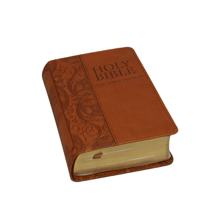 Custom White Brown A5 Leather Cover Bible Book Printing Service