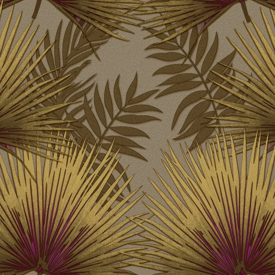 Chinese Fan Palm Pattern Wall Paper (250g/sqm 106CM*10M)