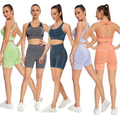New Product Sexy Exercise Short Sleeve Shorts Fitness Set with Popular Yoga Sports Wear