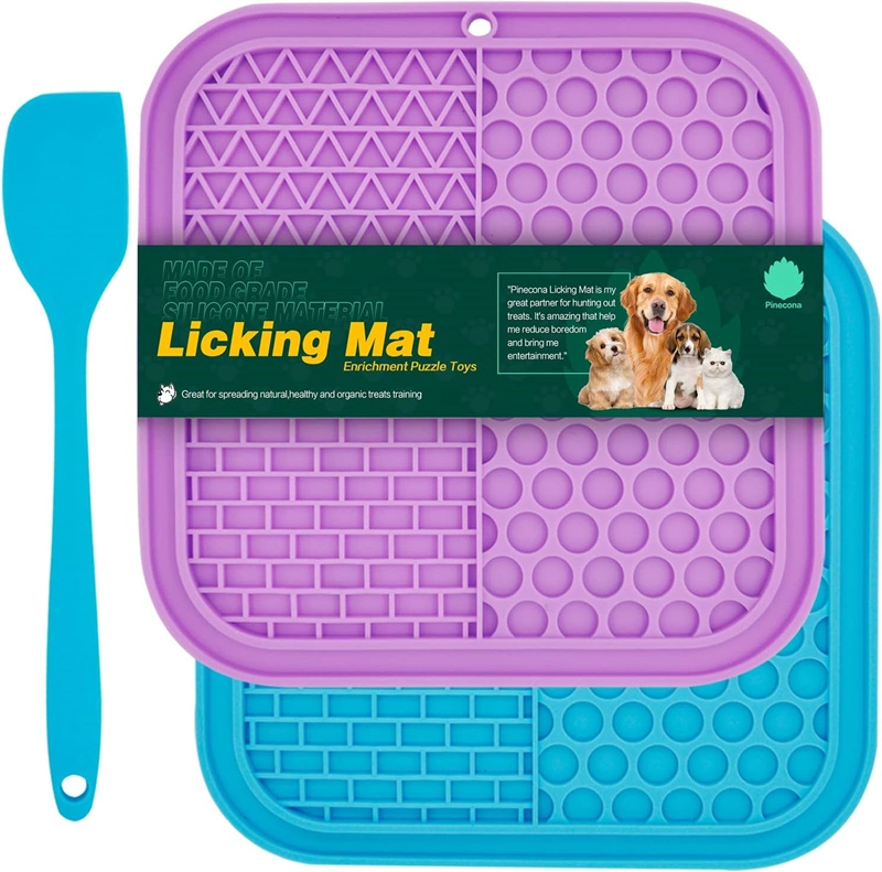 Dog Cat Food Lick Mat Slow Feeeding Pad with Suction Cups