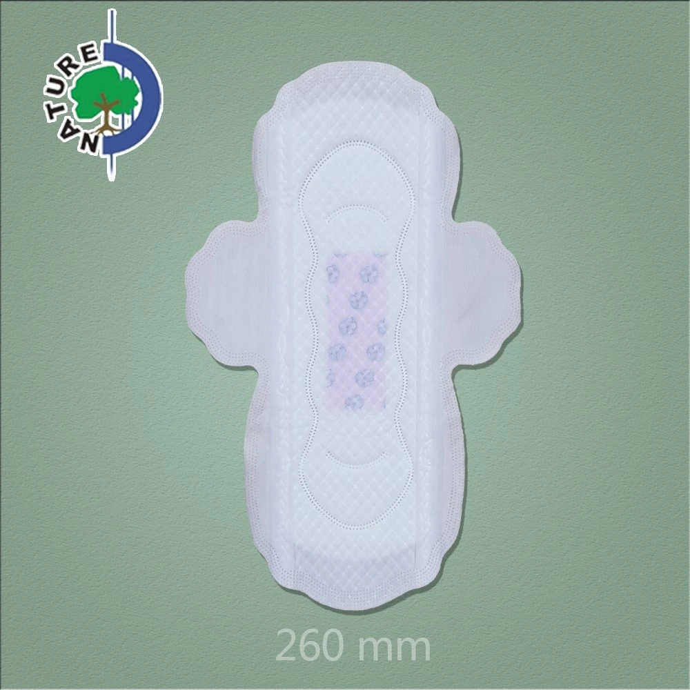 260mm Wholesale/Supplier Factory Cotton Biodegradable Sanitary Pads Napkin