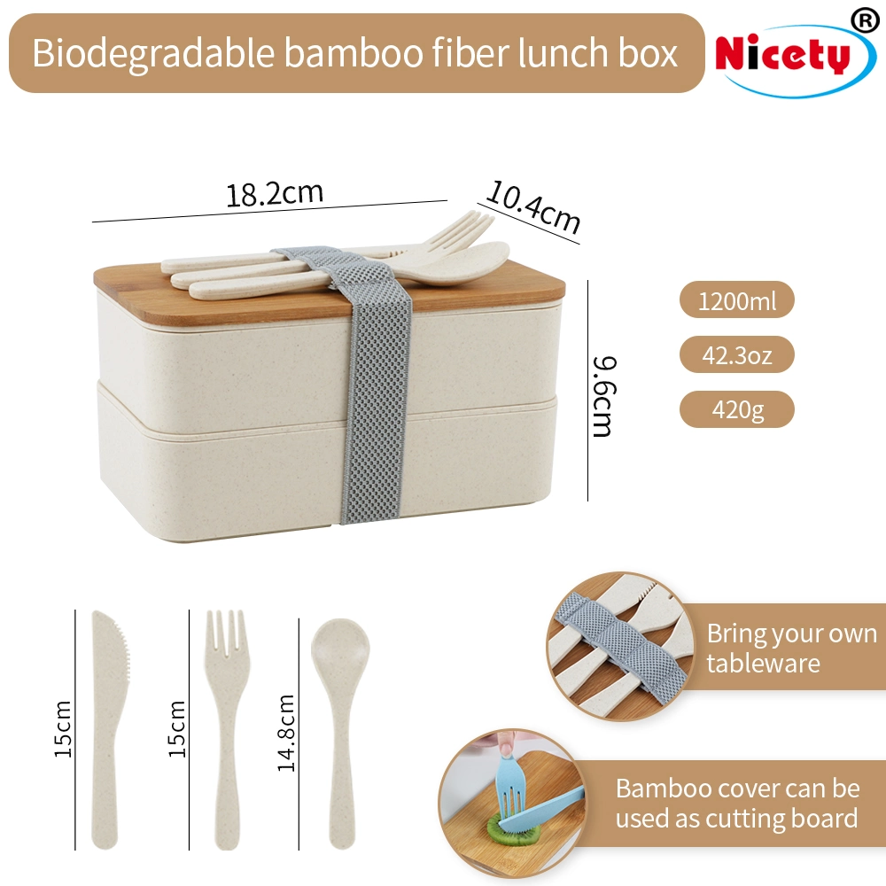 protección del medio ambiente portátil y Non-Toxic Children's Box Lunch con fibra de bambú de vajilla