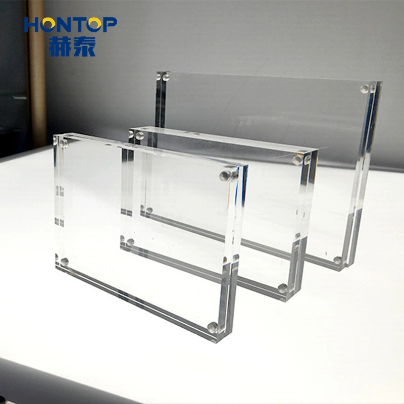 Tampo de mesa transparente decoração Casa elegante moldura fotográfica acrílico magnético