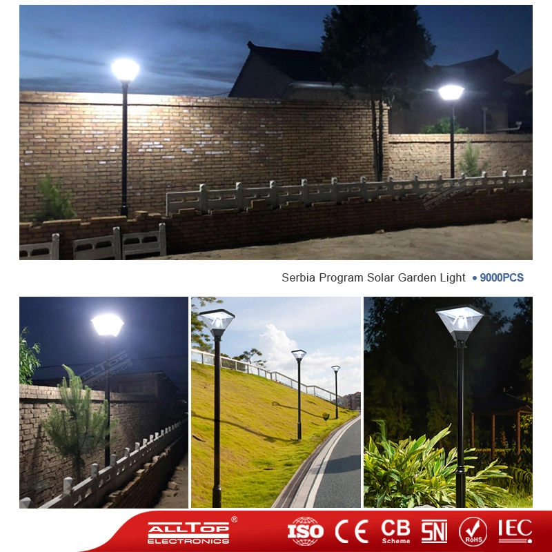 Alltop High Sales Outdoor IP65 Waterproof 20watt Couryard Road Outside Solar LED Garden Lamp