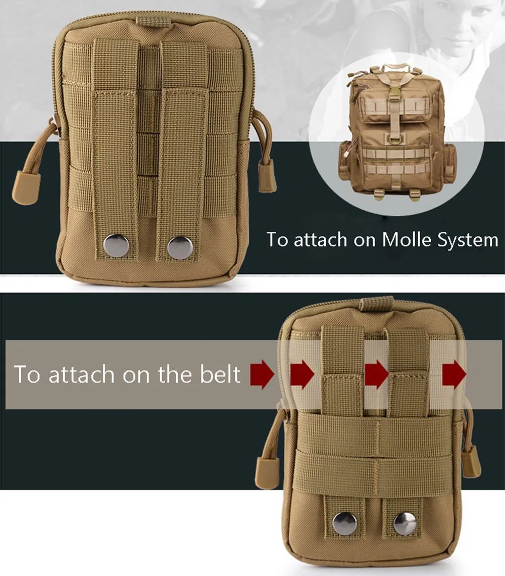 Bolsa de Molle táctico de la correa de la utilidad de la cintura Pocket con teléfono móvil funda.