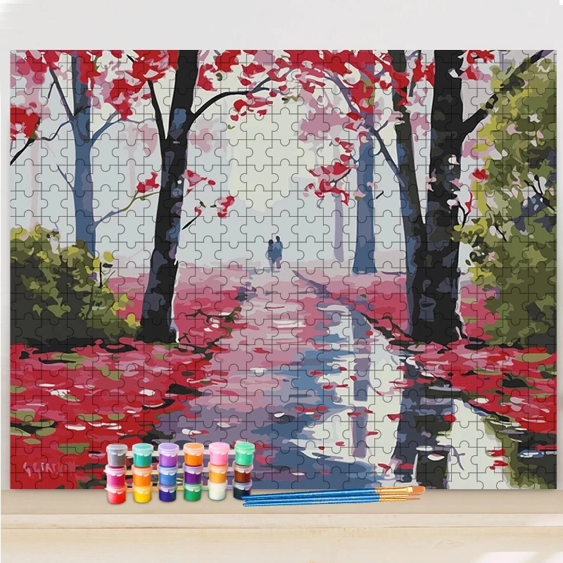 Puzzle 500 Pieces Jigsaw Oil Painting Personalized Wooden Jigsaw Educational Toys Creative Gift