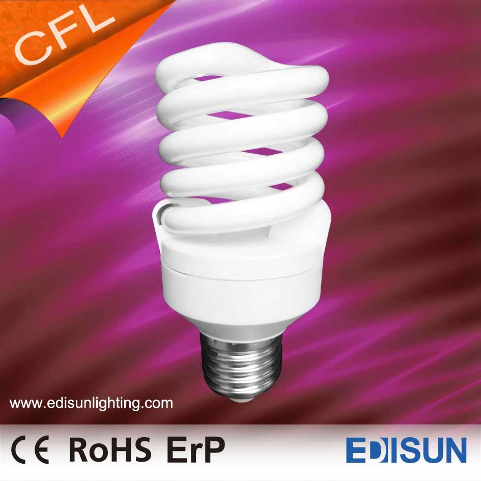 Ce RoHS Approved 100% Tricolor CFL Light Full Spiral 20W 25W 30W E27 Energy Saving Lamps