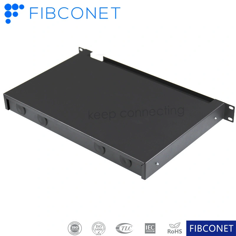 Empalme de fibra óptica FTTH Rack-Mounted Pactch del Panel de 24 fo ODF Slidable trama de distribución óptica