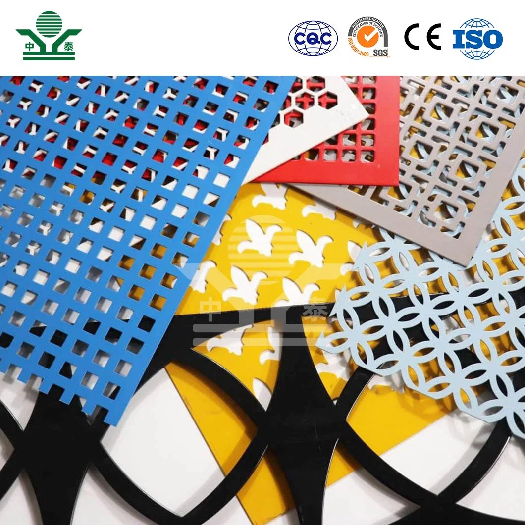 Zhongtai PVC Coated Perforated Metal Sheet China Suppliers Roll up Perforated Plate Aluminum Copper Plate Material 1.5mm Perforated Stainless Steel Metal Sheet