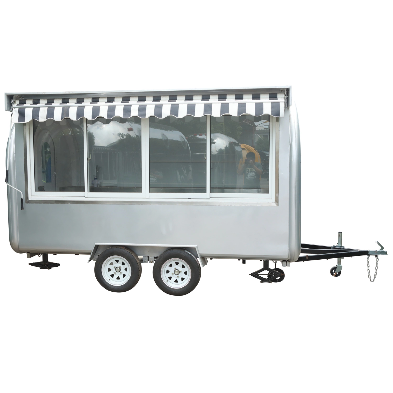 Tuk Sorvetes aluguer de veículo de entrega de comida Eléctrico Camper Car Carrier 15FT Lowboy Beliche Reboque atrelado VW Dobra Dupla Camper usados reboque-cisterna de combustível de alumínio