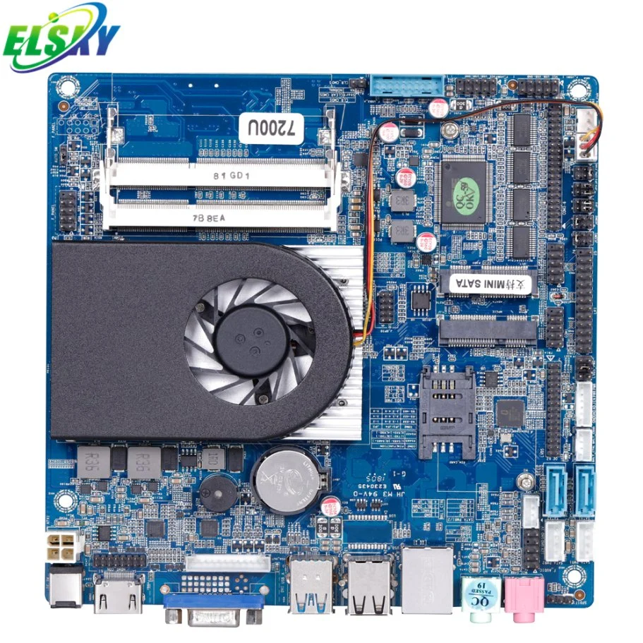 Elsky 1151 Motherboard 7th Gen I7 7500u Dual Core 2.7GHz HD 4K Display Dual LAN Lvds USB3.0 Fan SATA3.0 I7 Mini Itx Motherboard