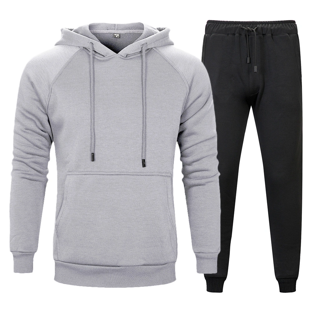 Direktverkauf Günstige Männer Gym Anzug Sport Tops Sweatshirts und Hose Two Pieces Set Hoodie Workout Fitness Bekleidung