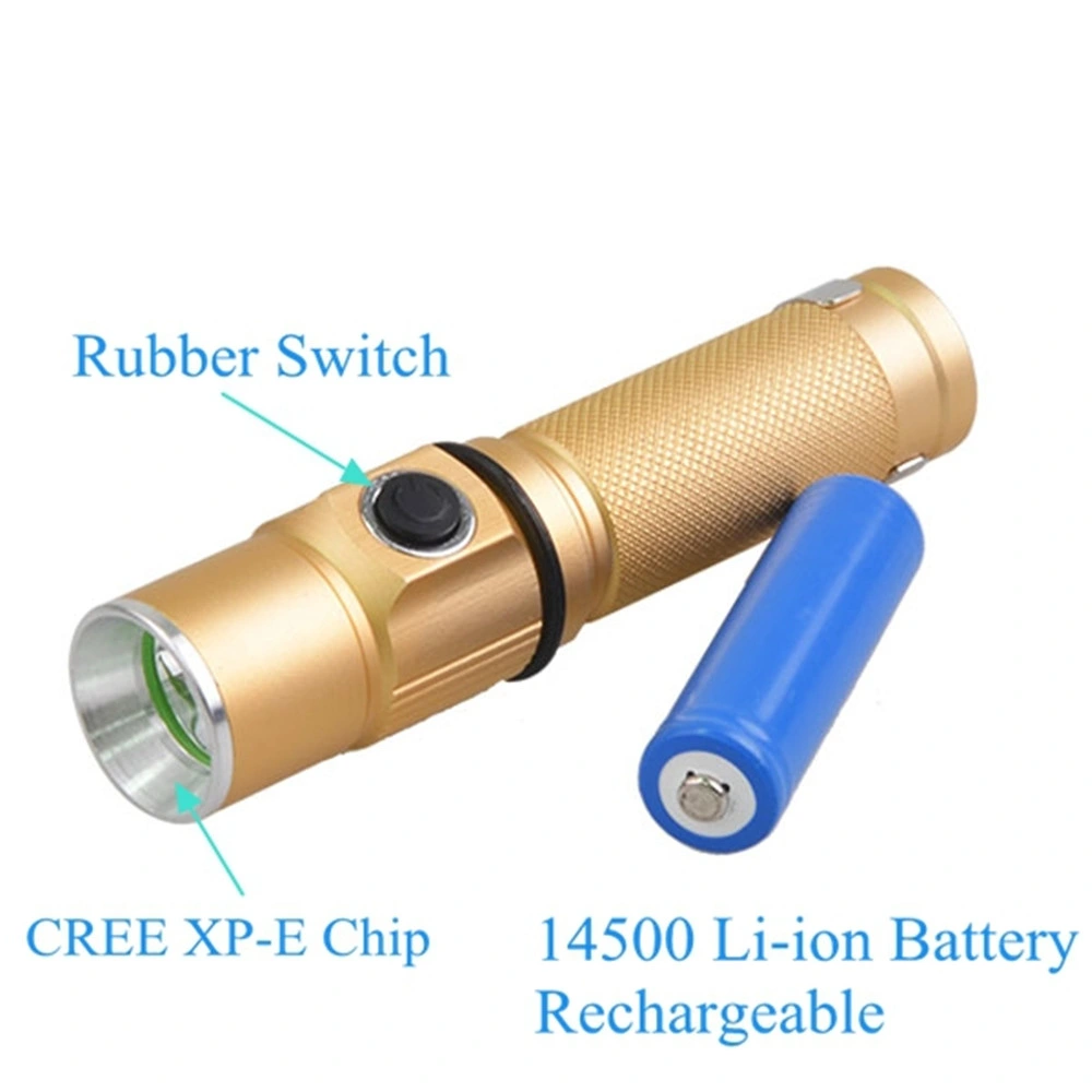 LED 14500 Battery Rechargeable Fast Track Flashlight with Gift Box