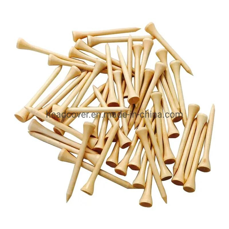 Golf Tees Nature Color 70mm 83mm Bamboo Printed OPP Golf Accessory