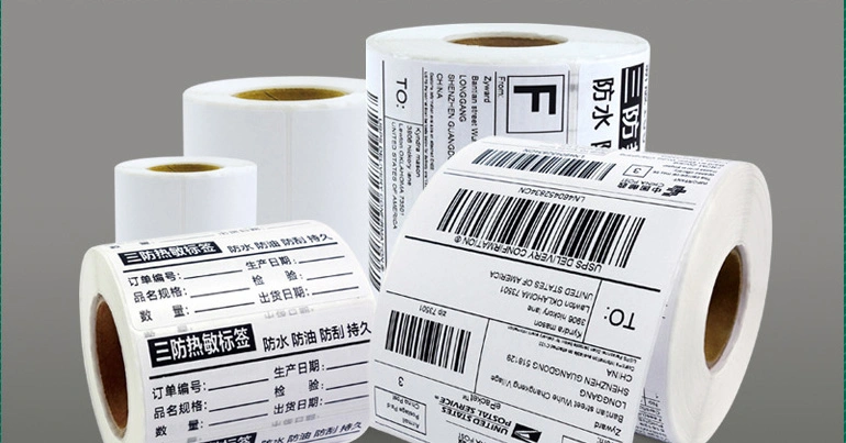 Etiqueta adesiva etiquetas de papel de promoção de fábrica a impressão de código de barras da etiqueta para impressão por transferência térmica