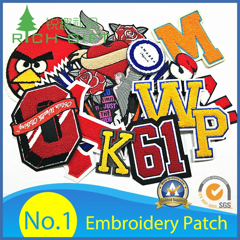 OEM High quality/High cost performance  Big Crocodile Gun Embroidery Pin Eco-Friendly Laser Cut Aviation Bird Dog Snake Number Cycling Eye Emoji Gi Sport Team Shirt Insect Woven Patch